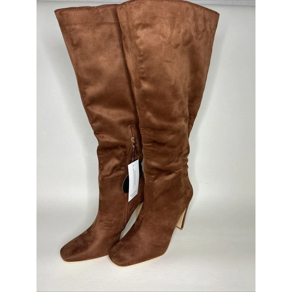 RF ROOM‎ OF FASHION Women's Wide Calf  Knee High Dress Boots 8W